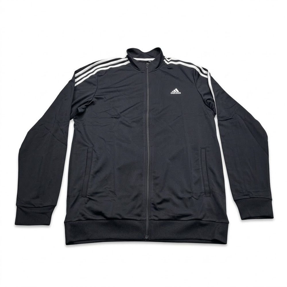 NWT Adidas Essentials 3-Stripes Track Jacket H46099 Black White LT Large Tall